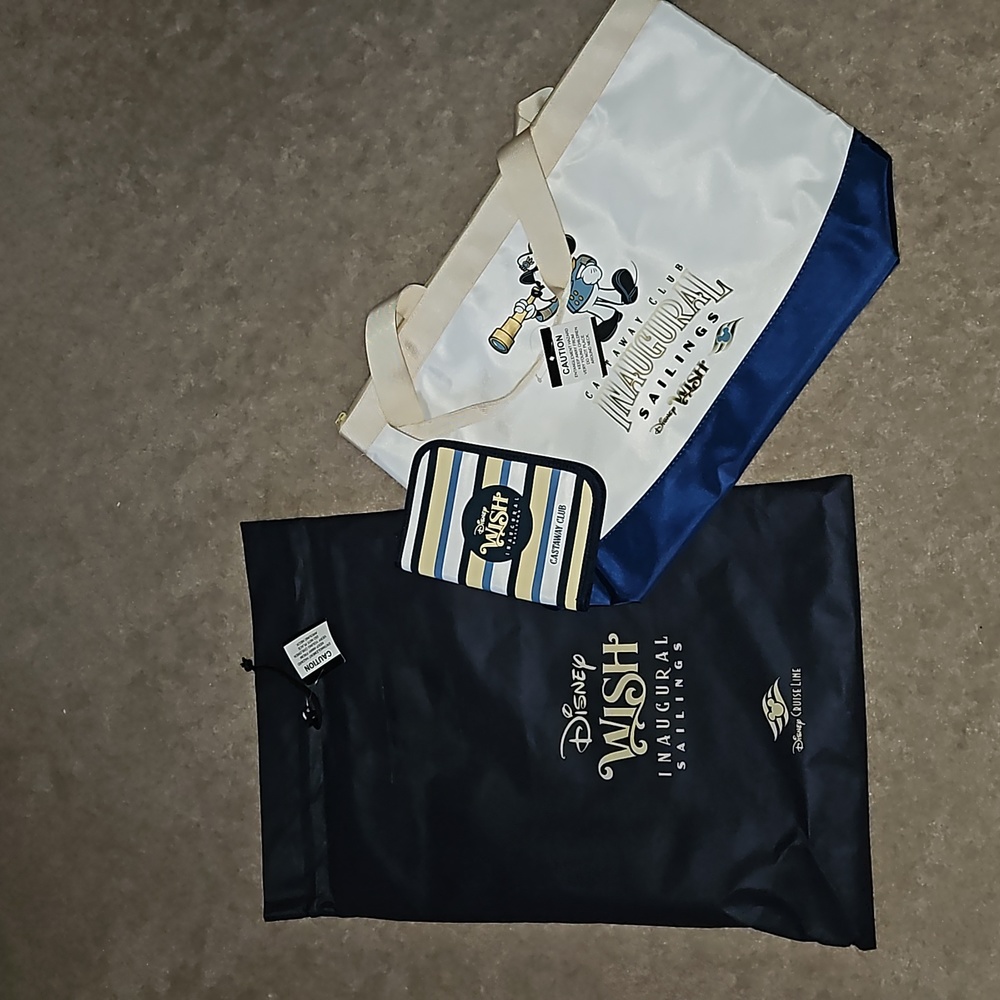 Disney Wish Inaugural Sailing Beach Bag, Passport Book & Chair Coverings in dust